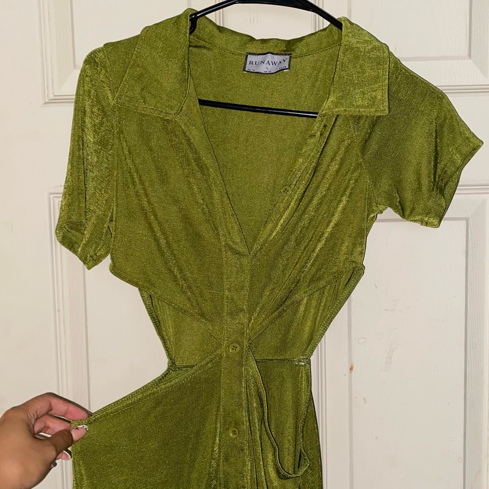 MOSS GREEN MINI DRESS